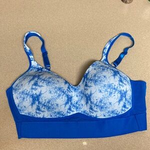 Blue Tie-Dye Women's Bra